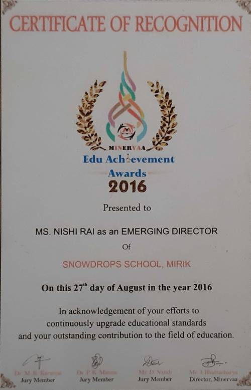 CERTIFICATE OF RECOGNITION EDU ACHIEVEMENT AWARDS - 2016